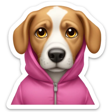 Perro con abrigo rosa sticker