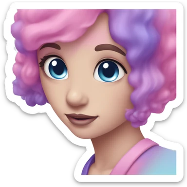 Different colors of pink blue and purple in a ￼rainbow sticker