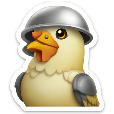 Pollito, con casco de trabajador  sticker