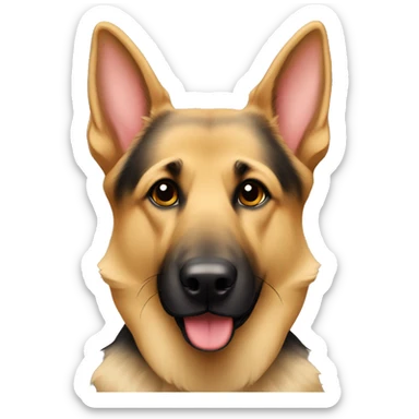German shepard with heart shape blonde area on forehead sticker