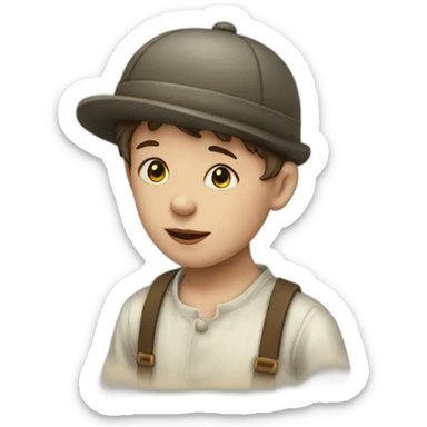 Victorian-Era-poor-factory-worker-kid-flat-cap-dirty sticker