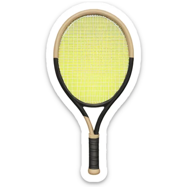 tennis beige and black racket  sticker