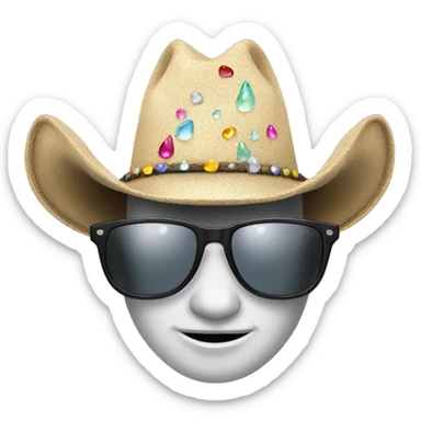 unicorn tears sunglasses cowboy hat sticker