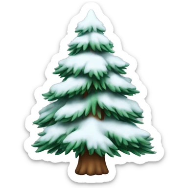 snowy pine tree sticker