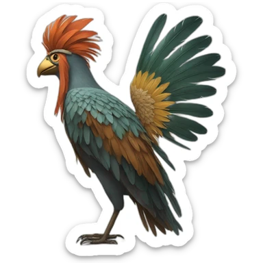 man with plume of feathers and beak sticker