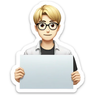 Guy with specs holding banner of Manhwa_Flix sticker