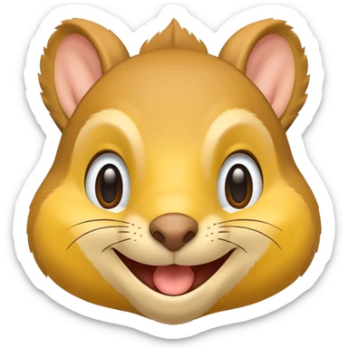 a smiley face with a squirrel smile sticker