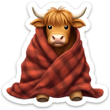 Highland cow in a Snuggie  sticker