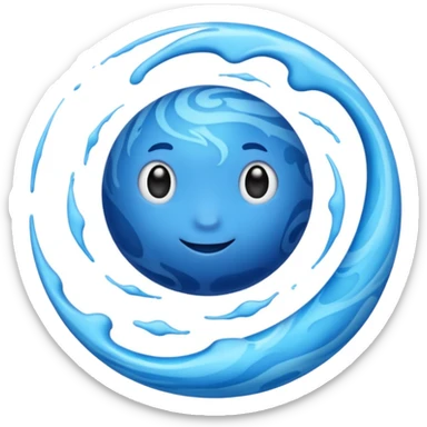 Can you make me an emoji of a blue planet? Without a face, an actual planet. I like messy irregular and not equal small swirls of different shades of blue but no clouds and no rings on the planet  sticker