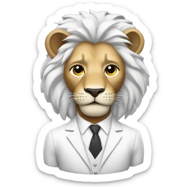 lion hero with white suit sticker