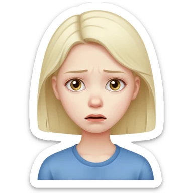 Girl suffers from social stress sticker