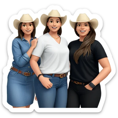 happy girls in casual style sticker