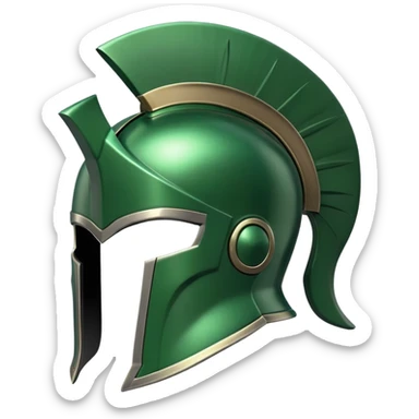Green spartan helmet sticker