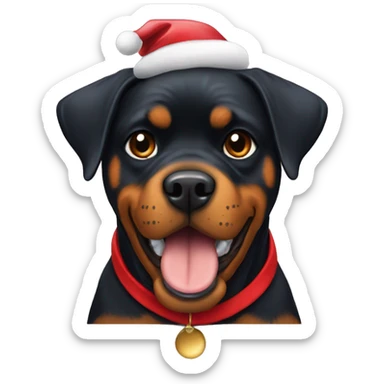 Rottweiler with Santa hat  sticker