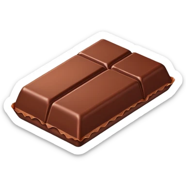 a chocolate bar with half red wrapped sticker