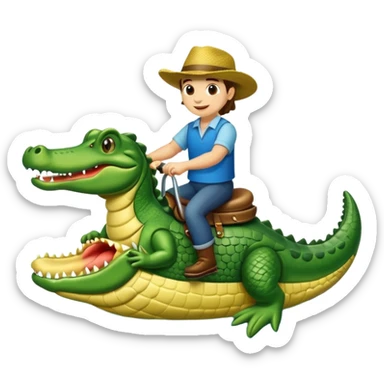 Calvy Barra riding a alligator  sticker