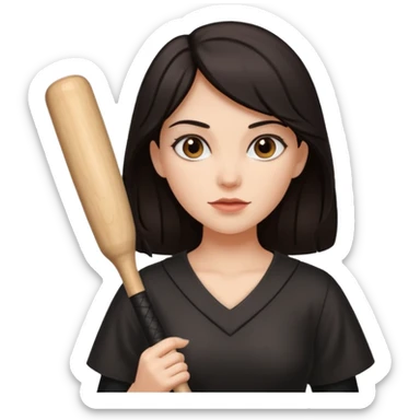 bat and woman with dark hair sticker