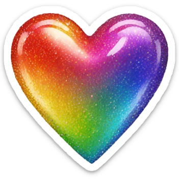Rainbow heart with sparkles  sticker