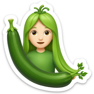 zucchini with long hair sticker