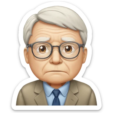 bored old office worker sticker