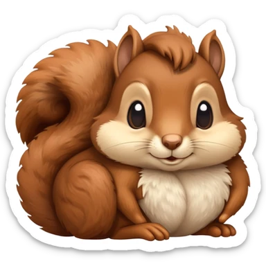 Really Sleepy squirrel sticker