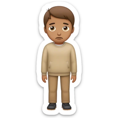 hazme un emoji en que puedas poner el cuerpo completo de una persona que esta triste (su cara) sticker