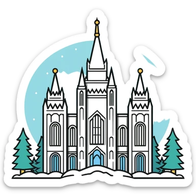Salt lake temple snow sticker