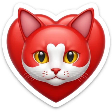 heart with a cat motif sticker