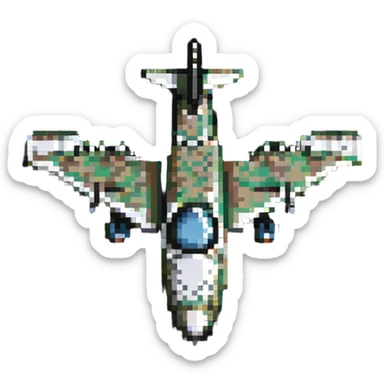 Crocodile shaped bomber airplane sticker