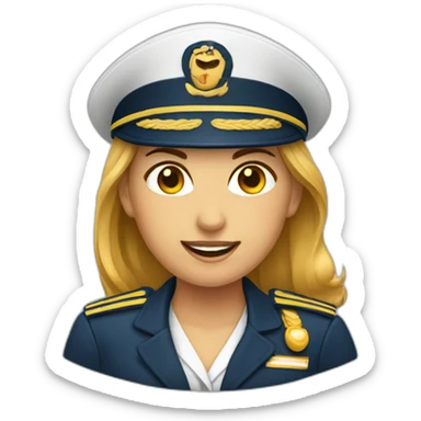 Female sailboat captain sticker