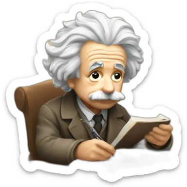 Albert Einstein studying research sticker