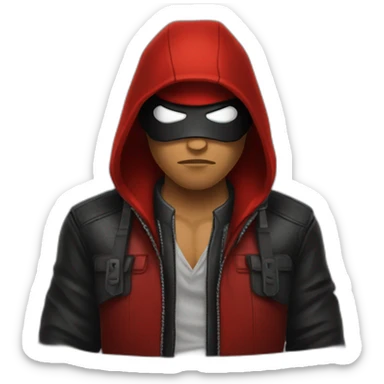 Red hood gangster sticker