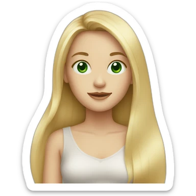 blonde girls with long hair, green eyes,  sticker