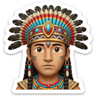 ancient Inca man bold head sticker