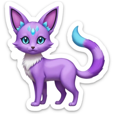 Lunar Espeon-Umbreon-Purrloin-Delcatty-cat-fusion (full body) sticker