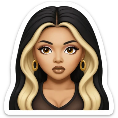 Lil Kim with long black hair sticker
