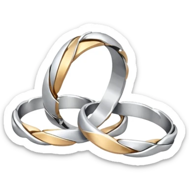 2 broken wedding ring sticker