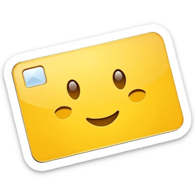 yellow flat card iOs sticker