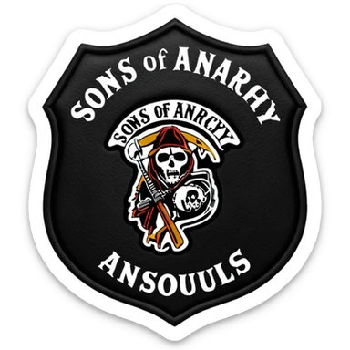 Sons of anarchy logo but to have a banner on top saying SOULS OF ANARCHY sticker