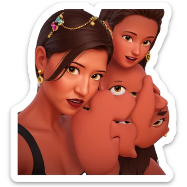 boy with girls and jewelry sticker