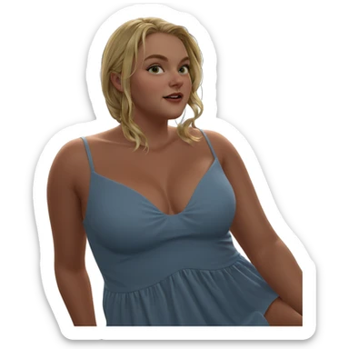 blonde girl in light dress sticker