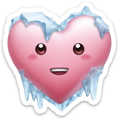 Heart with ice sticker