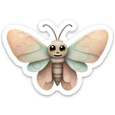 Cute moth sticker