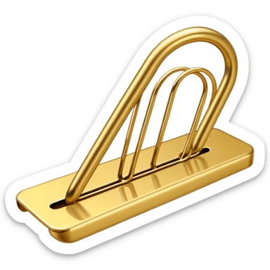 gold paper clip sticker