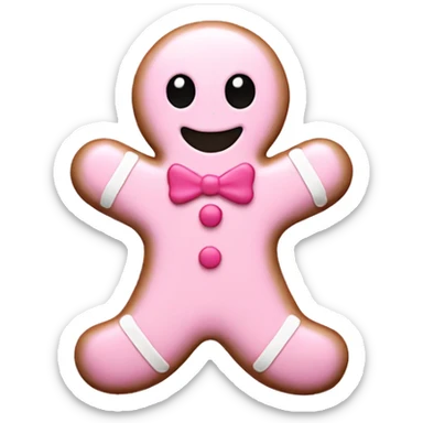 Light pink gingerbread man sticker