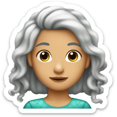 Ragazza capelli scuri sirena sticker