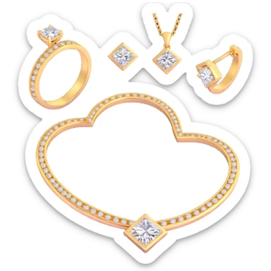gold jewelry collection with diamonds sticker