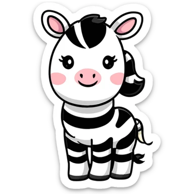 cute cartoon zebra sticker