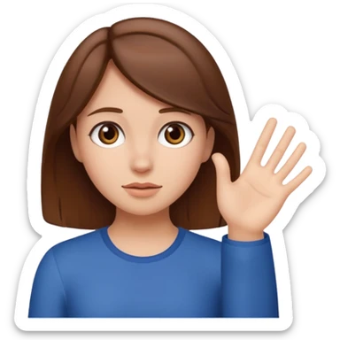 A girl taking the loser emote sticker