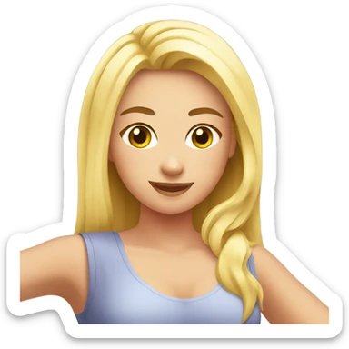 girl with blond hair gets massage in the massage salon sticker